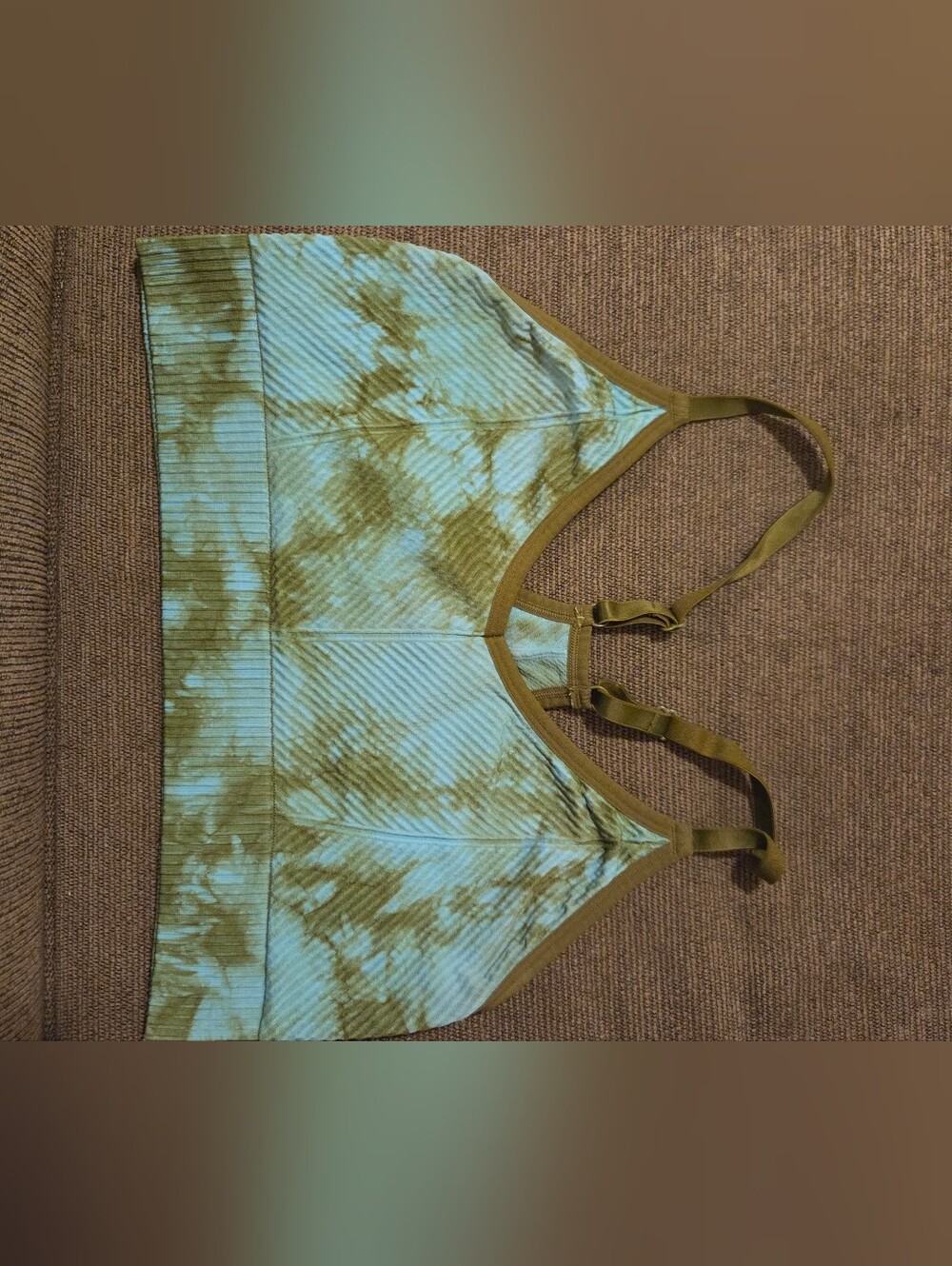 NWOT PINK Victoria's Secret Active Olive & Light Blue Tie-Dye Ribbed Bralette